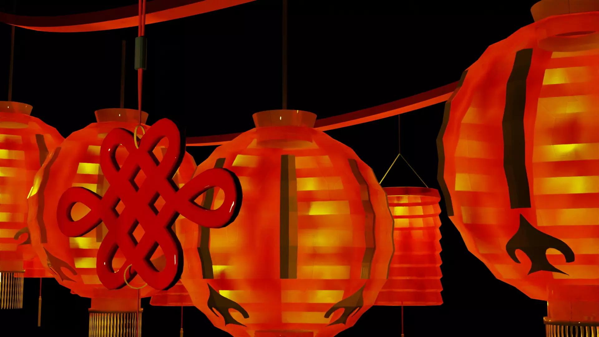 Chinese New Year Decorations 01 Low-poly 3D model_0
