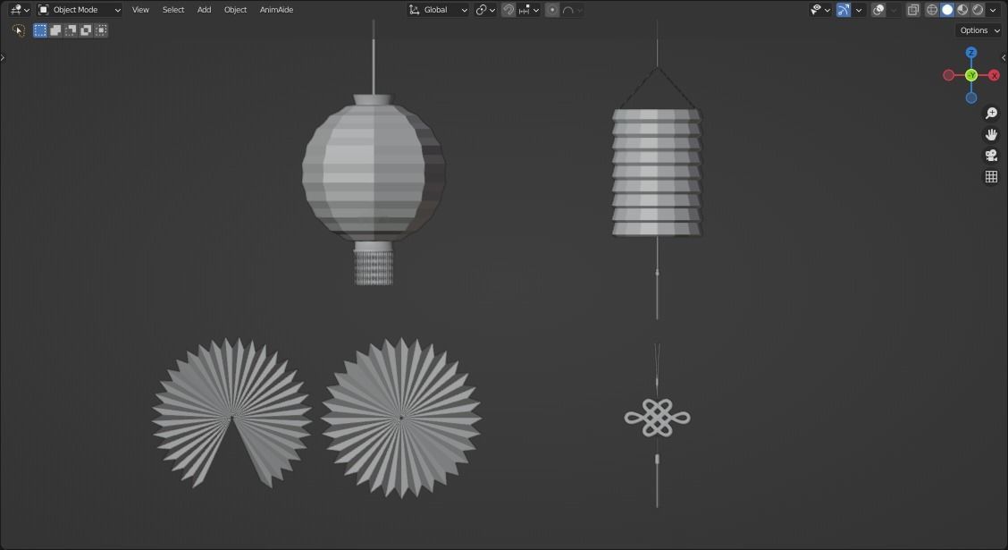 Chinese New Year Decorations 01 Low-poly 3D model_3