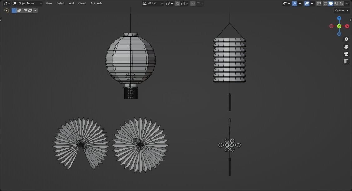 Chinese New Year Decorations 01 Low-poly 3D model_4