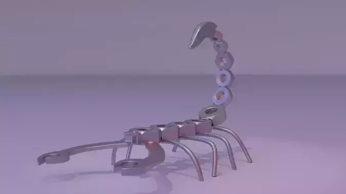 Scorpion metal art Low-poly 3D model