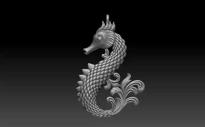seahorse pendant 3D print model