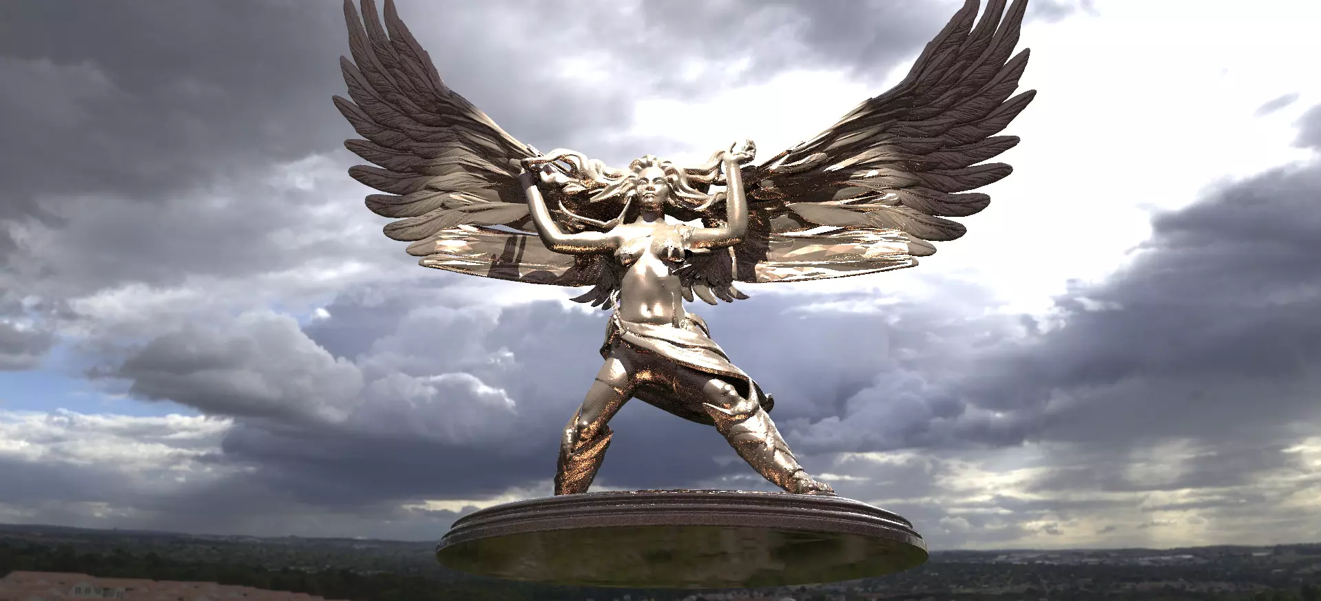 Serafim Female Curved wings 1 3D model