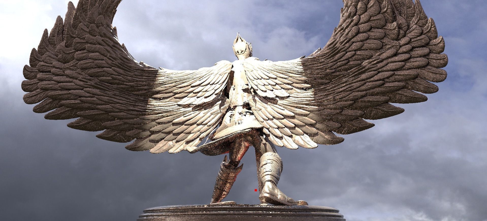Arch Angel Warrior Sculpture 3D model_3
