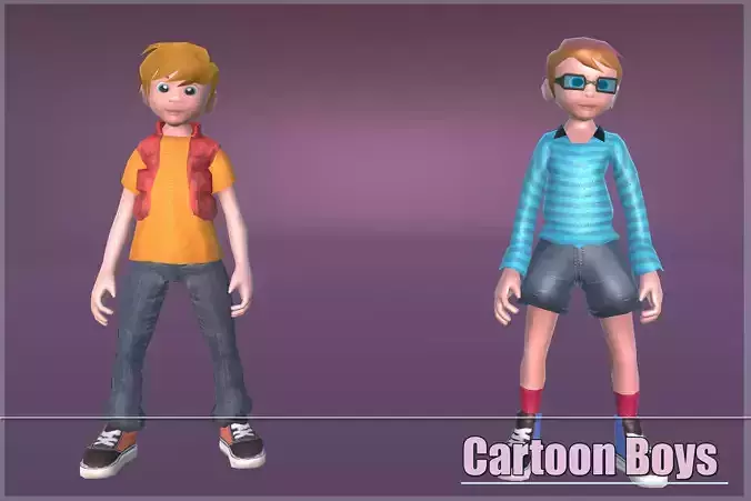 Low-poly Cartoon Boy  Free low-poly 3D model