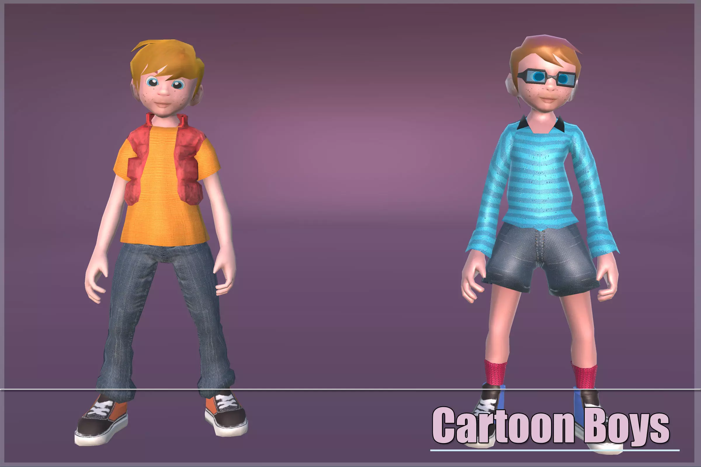 Low-poly Cartoon Boy  Free low-poly 3D model_0