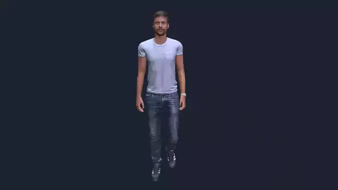 Human Animation Walking Low-poly 3D model