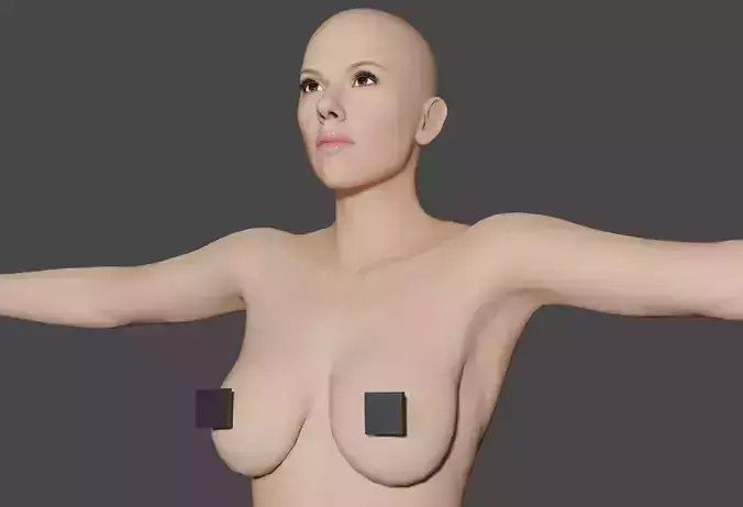 black widow scarlett johansson with diffuse 3D model