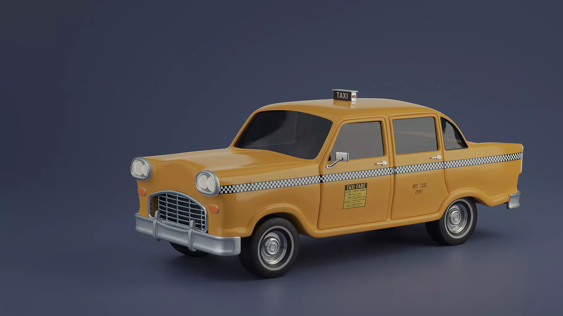 Stylized Taxi Cab Model 3D model