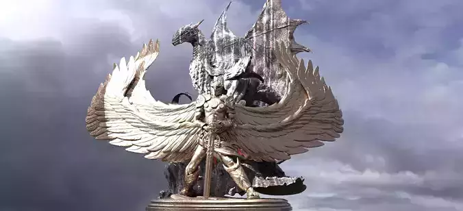 Serafim Warrior Dragon Sculpture 3 