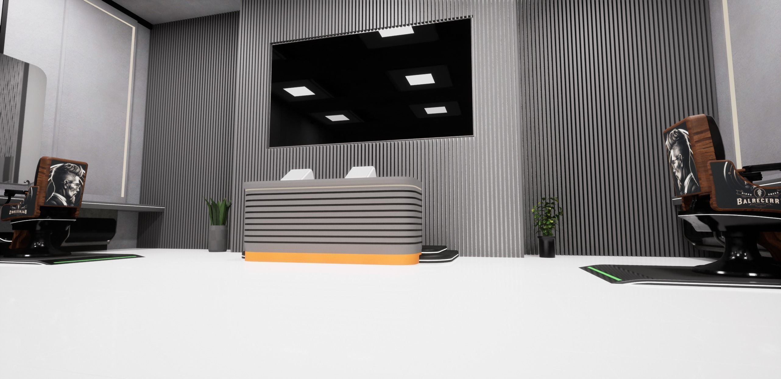 Cyberpunk Barber Shop Low-poly 3D model_17