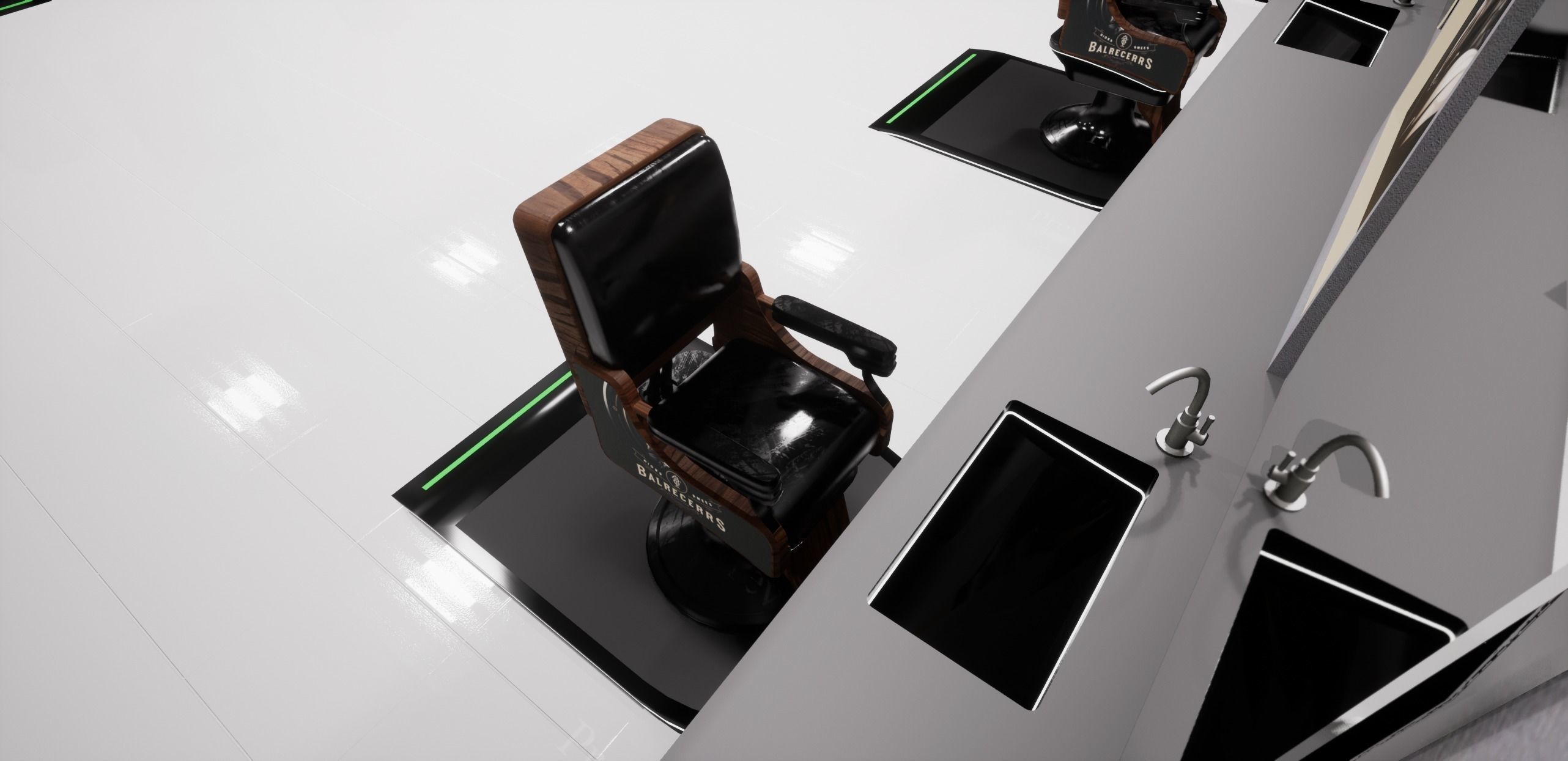 Cyberpunk Barber Shop Low-poly 3D model_14