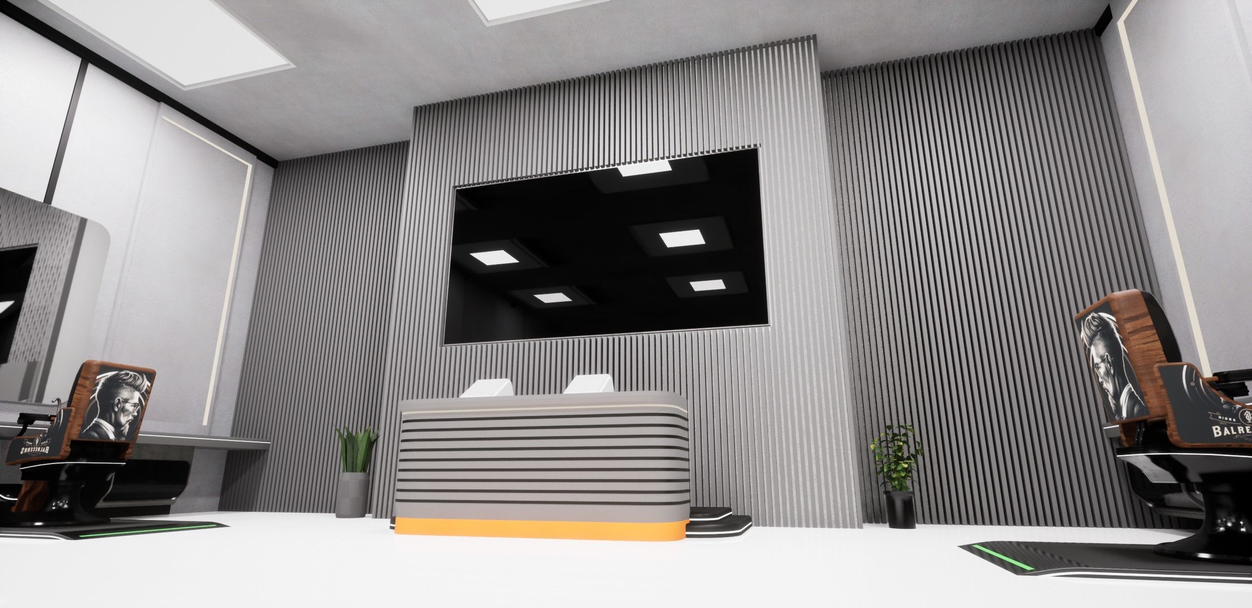 Cyberpunk Barber Shop Low-poly 3D model_18