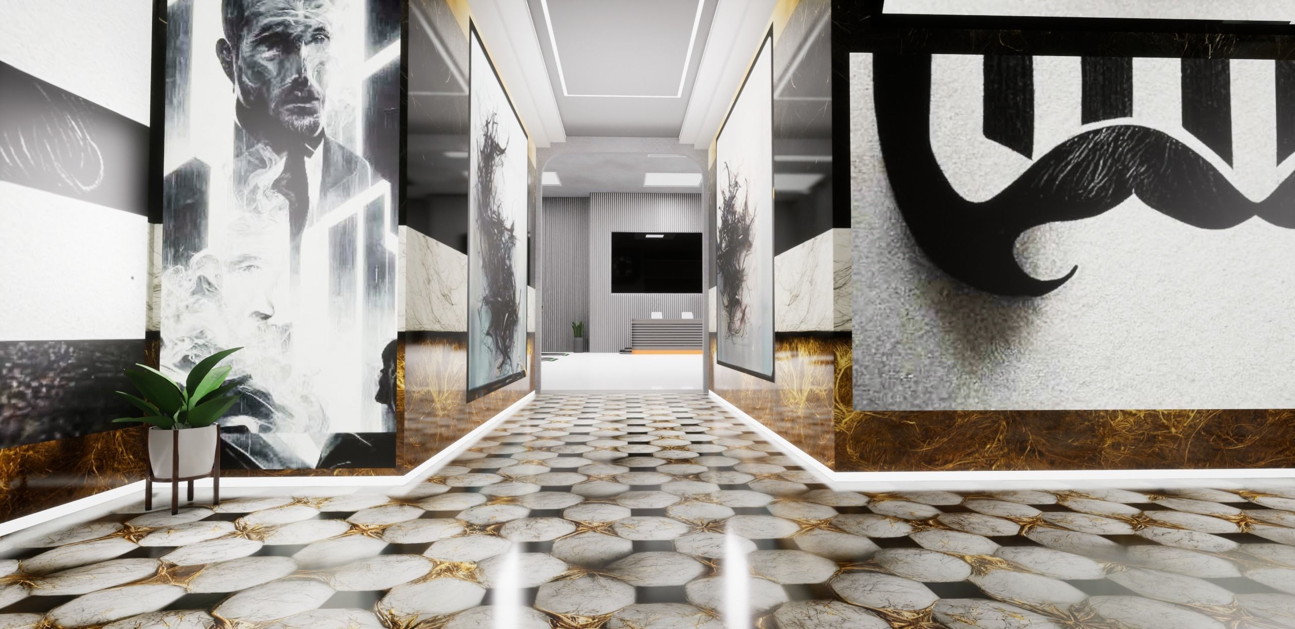 Cyberpunk Barber Shop Low-poly 3D model_5