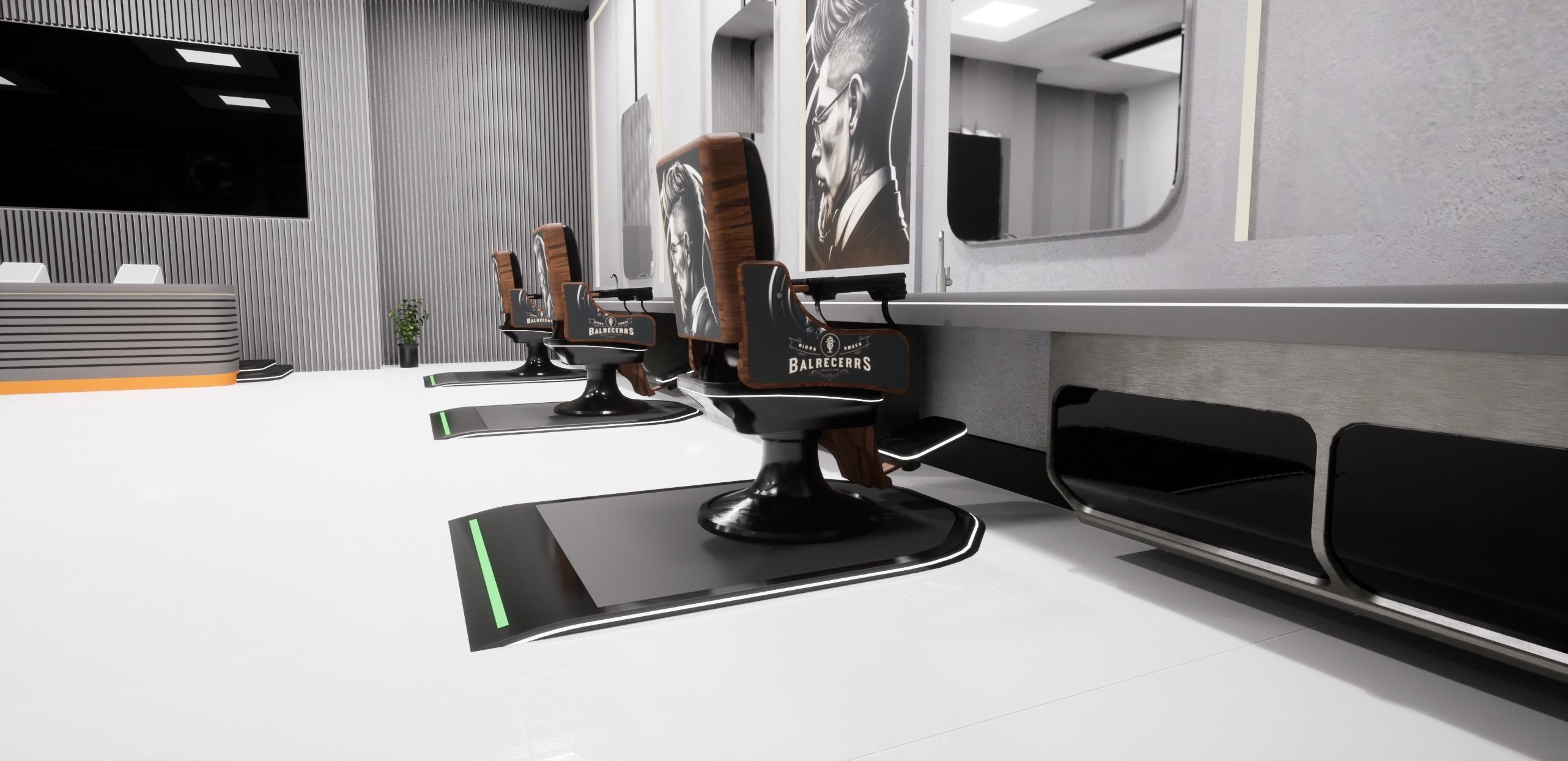 Cyberpunk Barber Shop Low-poly 3D model_15