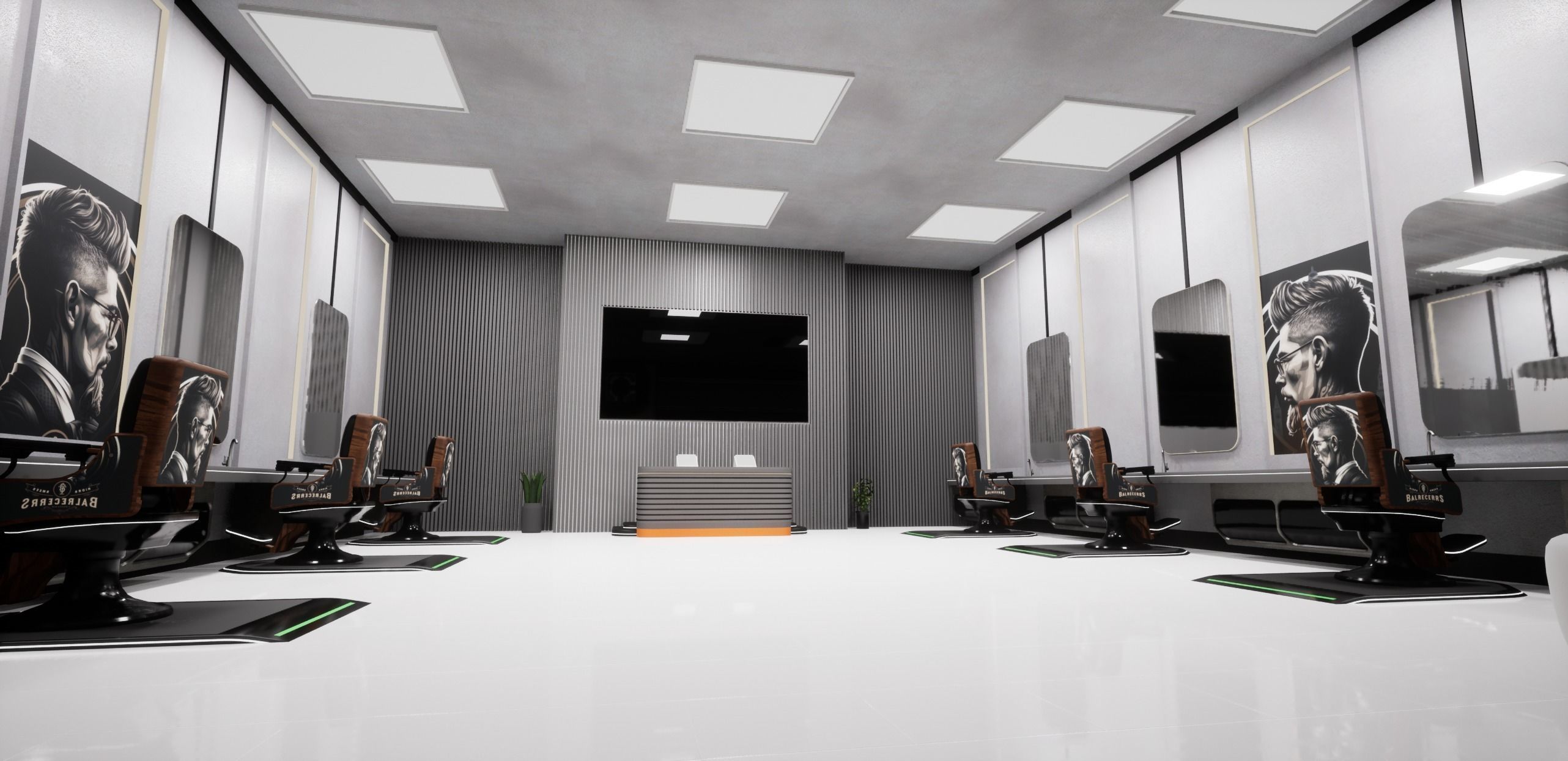 Cyberpunk Barber Shop Low-poly 3D model_23