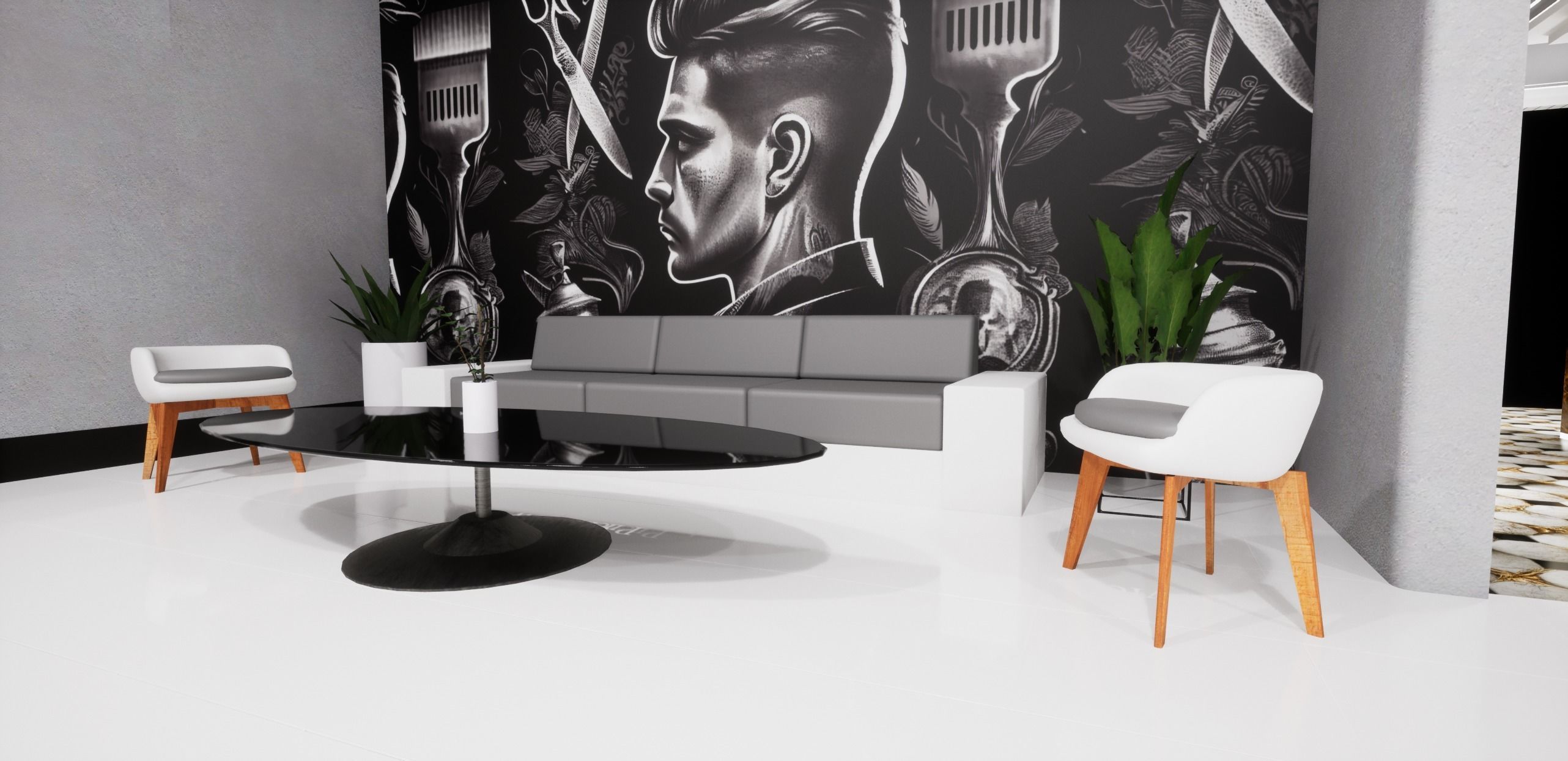 Cyberpunk Barber Shop Low-poly 3D model_21