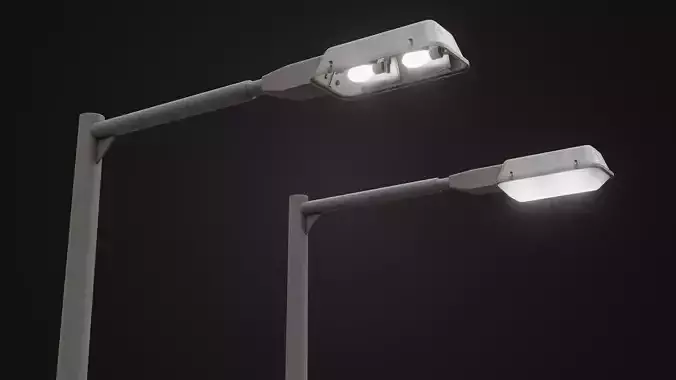 Old Soviet Street Light 02 Low-poly 3D model