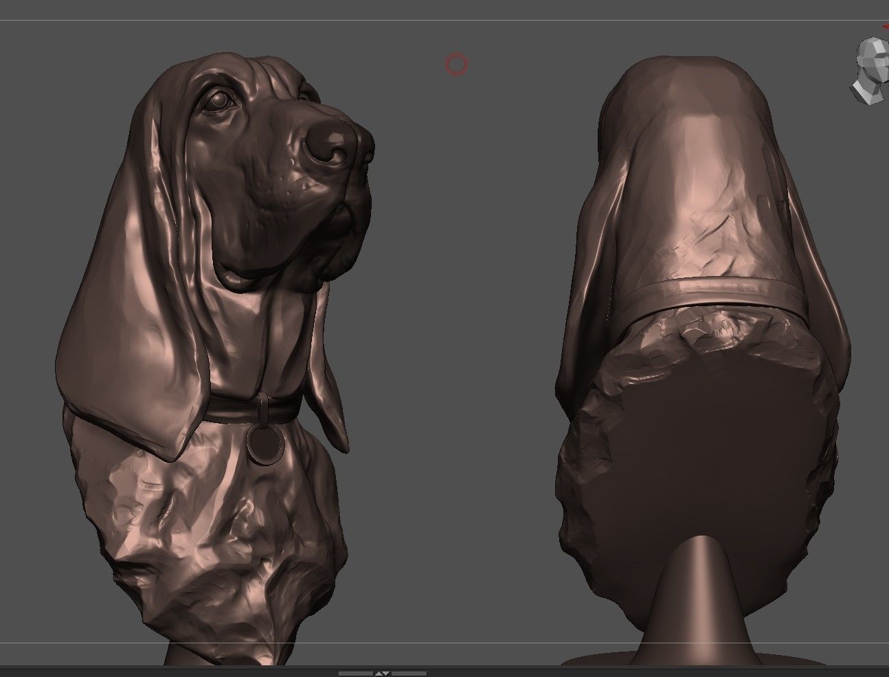 Bloodhound Bust  3D print model_3
