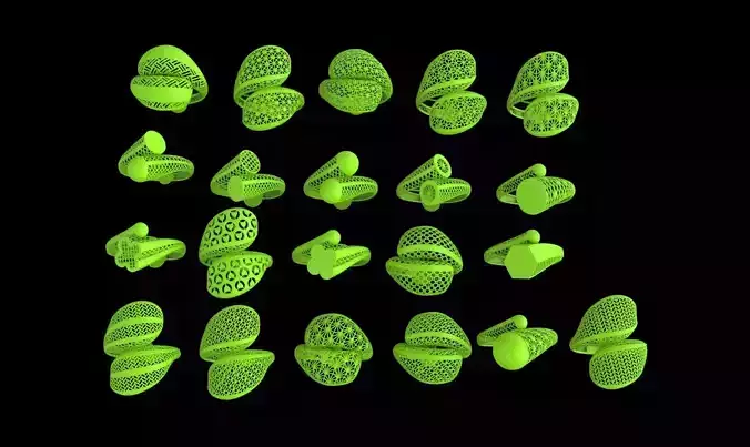 20 rings bueatiful light weight  3D print model