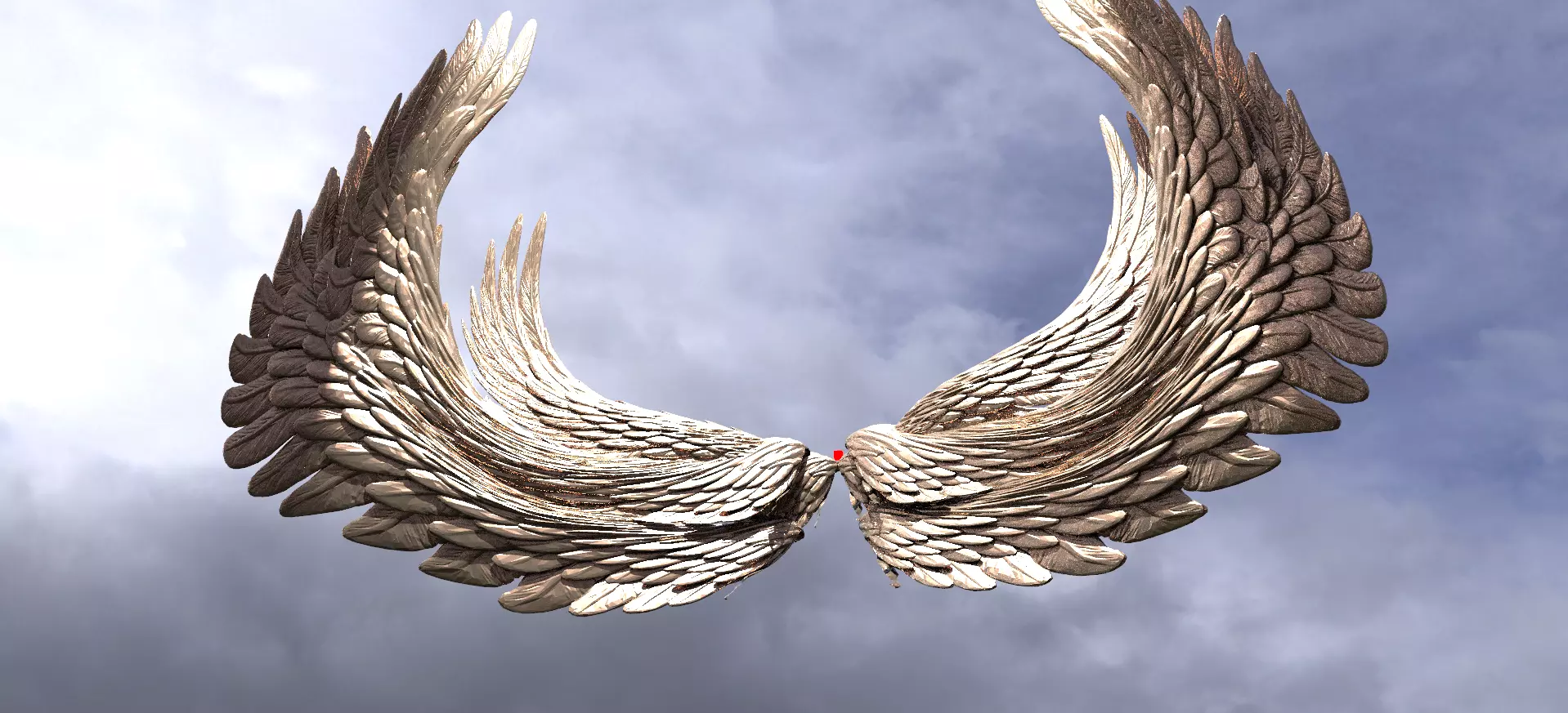 Arch Golden Dragons Flight Wings 3D model_0