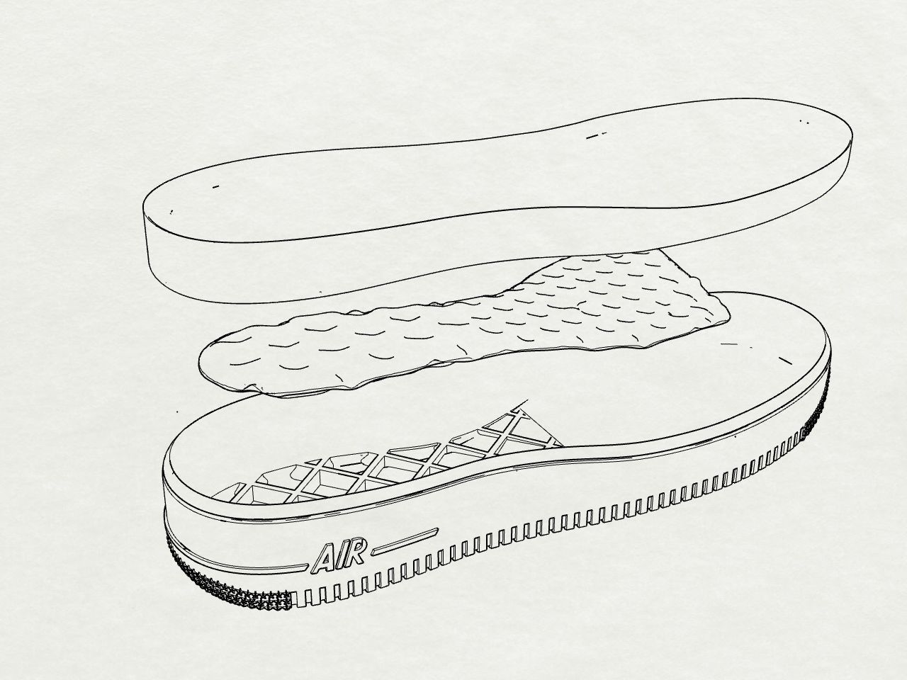 Air Fore one- Printing Sole of the shoe 3D print model_8