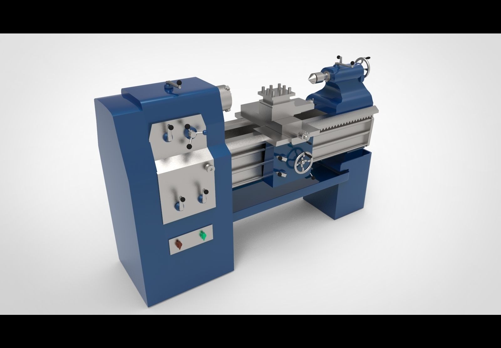 Lathe machine 3D model_3