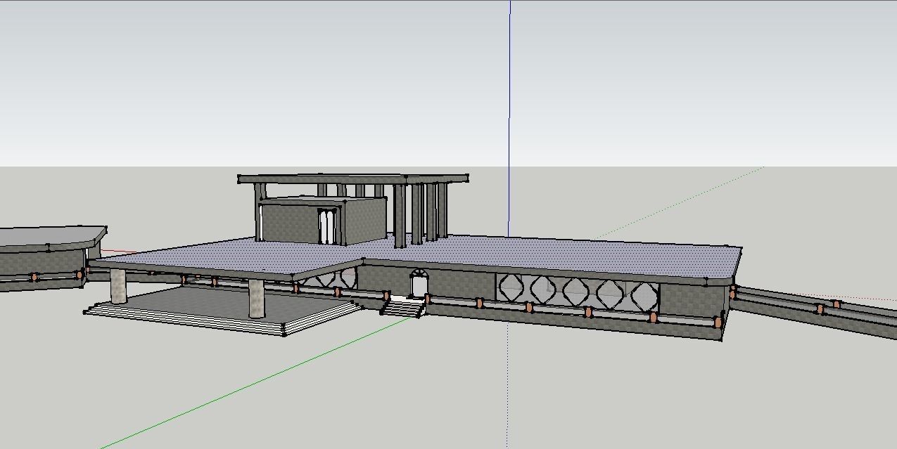 Simple Low Polygon House Building Low-poly 3D model_0