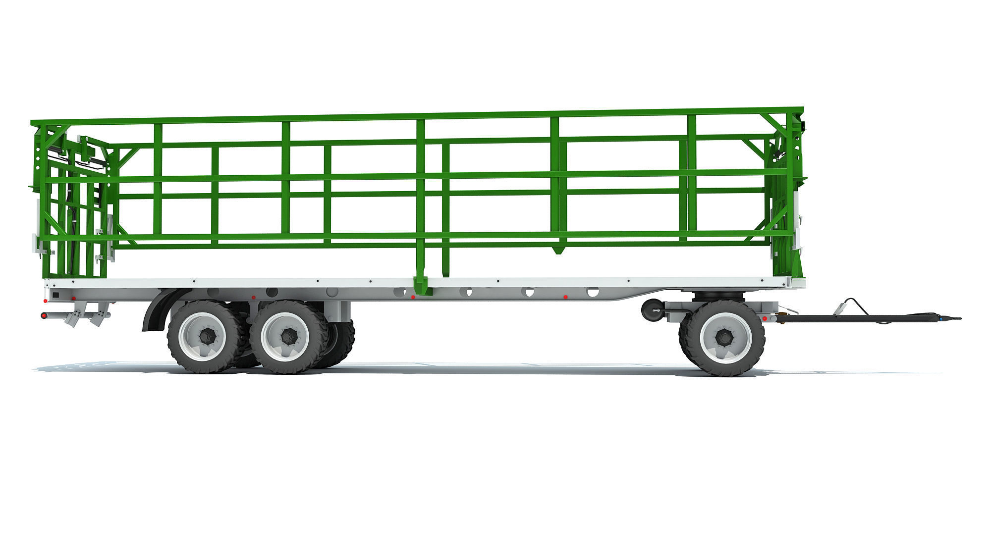 Farm Tractor Trailer 3D model_7