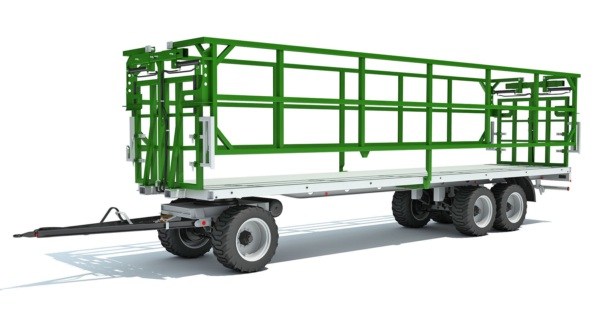 Farm Tractor Trailer 3D model_9