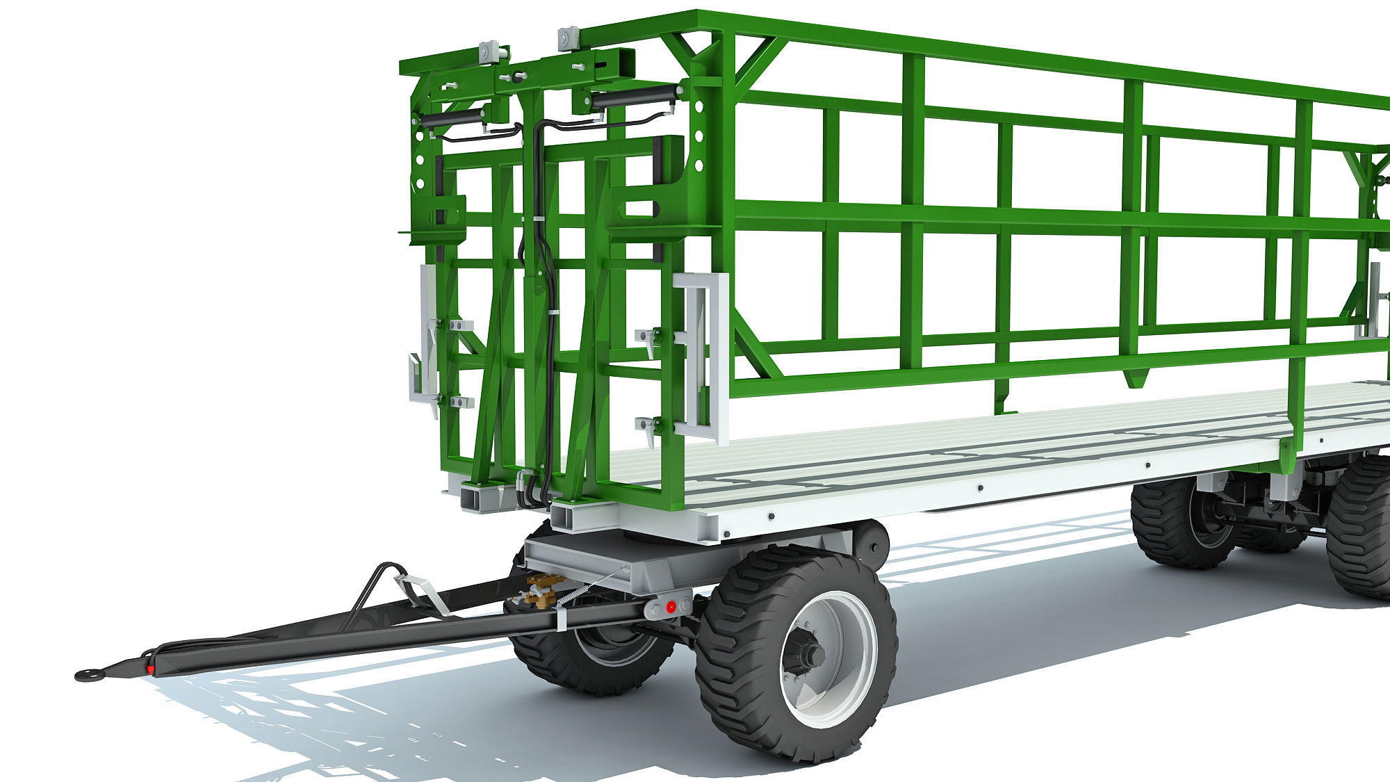 Farm Tractor Trailer 3D model_11