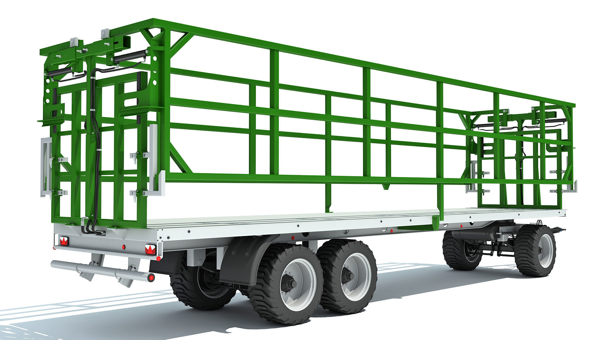 Farm Tractor Trailer 3D model_5
