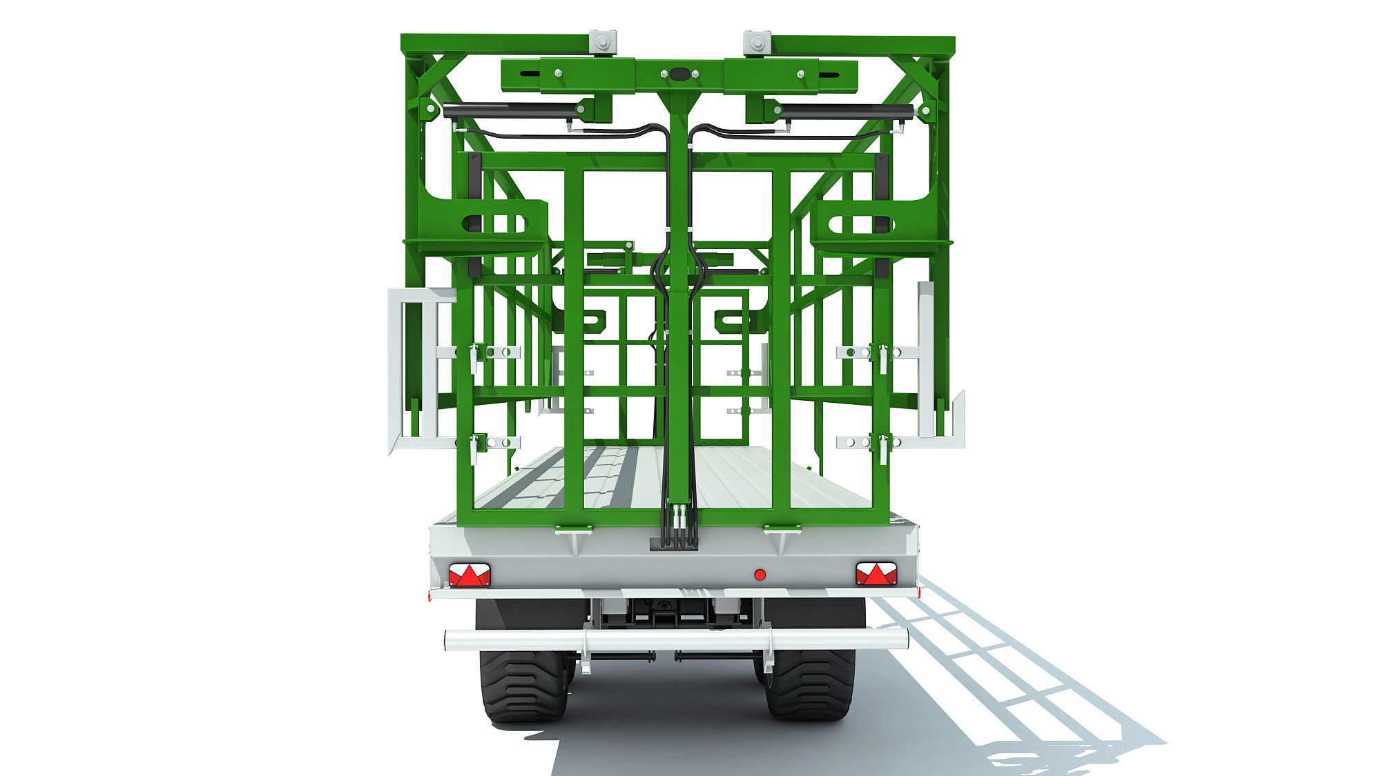 Farm Tractor Trailer 3D model_4