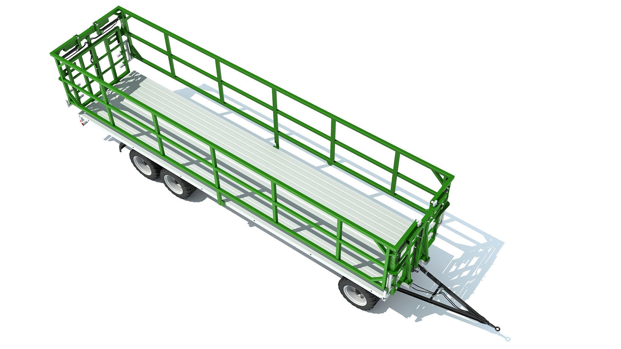 Farm Tractor Trailer 3D model_10