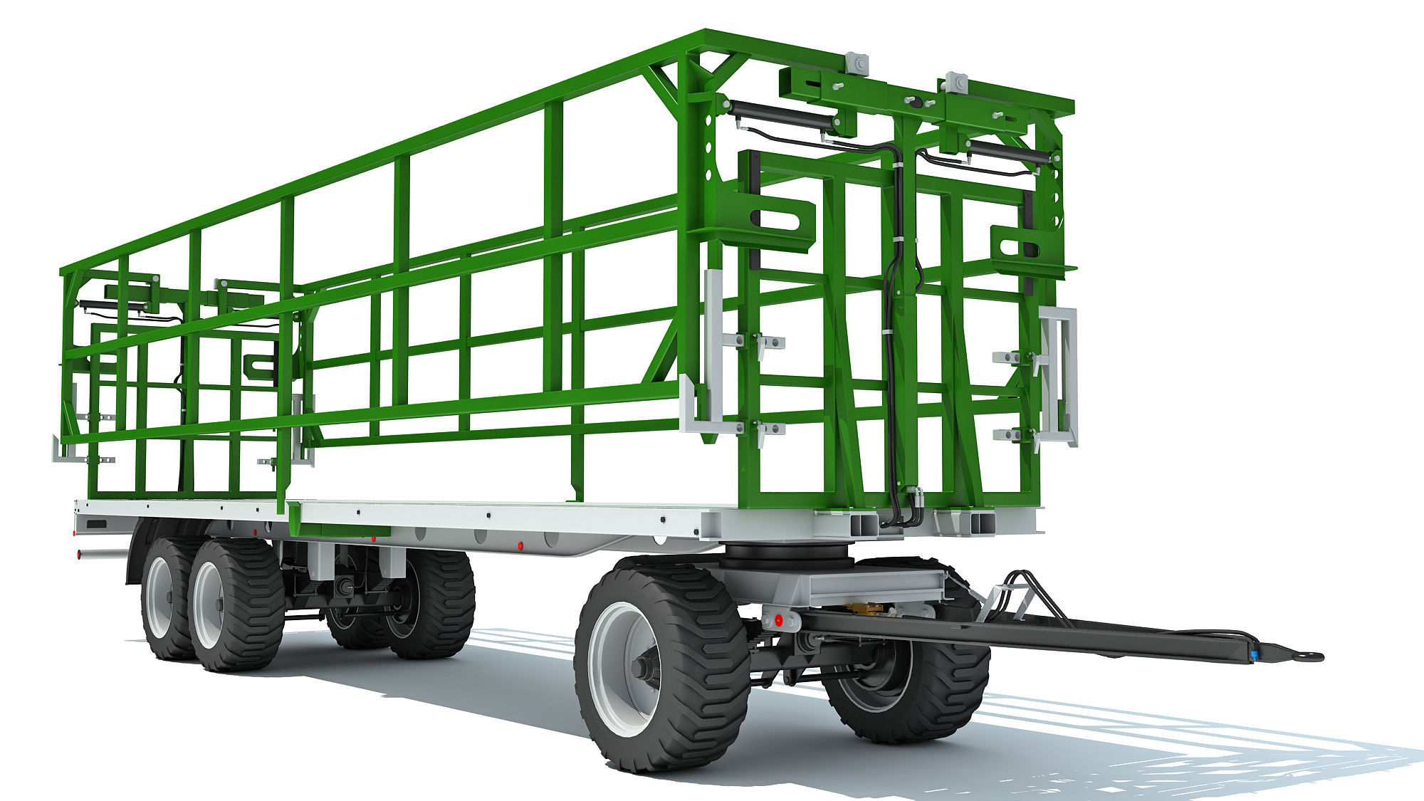 Farm Tractor Trailer 3D model_8