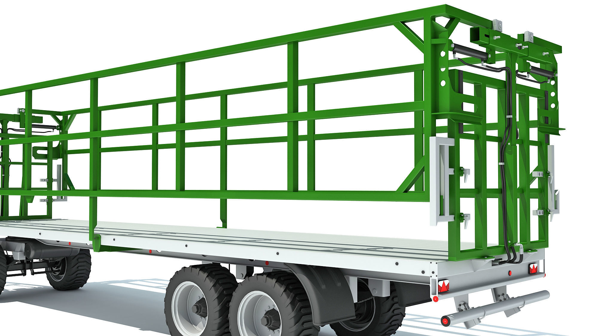 Farm Tractor Trailer 3D model_12