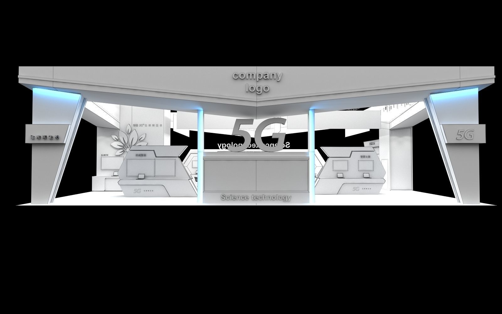 exhibition stand 20x12 model 3D model_1