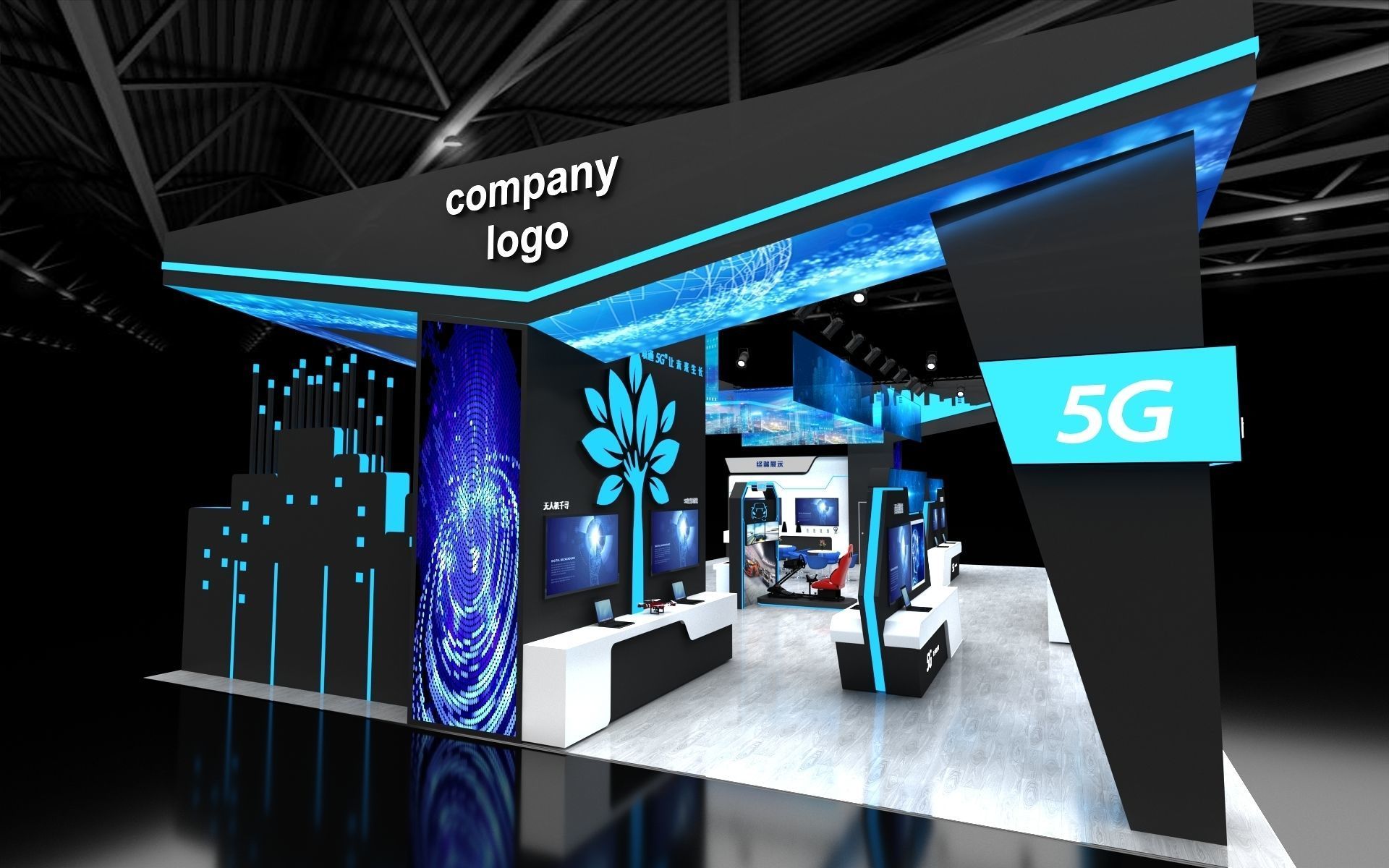 exhibition stand 20x12 model 3D model_8