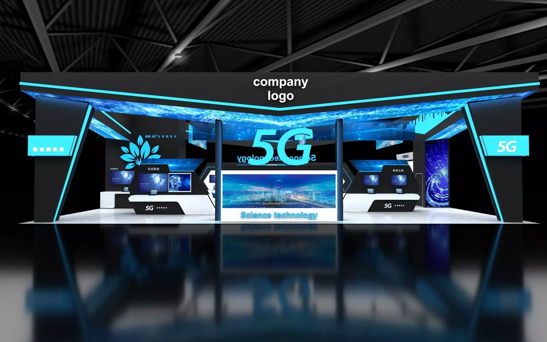 exhibition stand 20x12 model 3D model_0