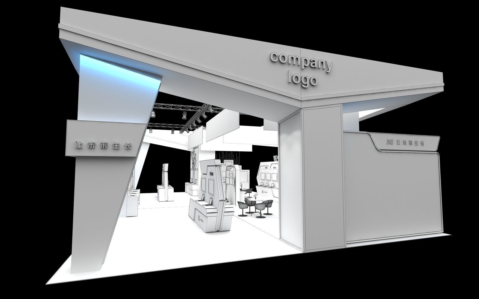 exhibition stand 20x12 model 3D model_5