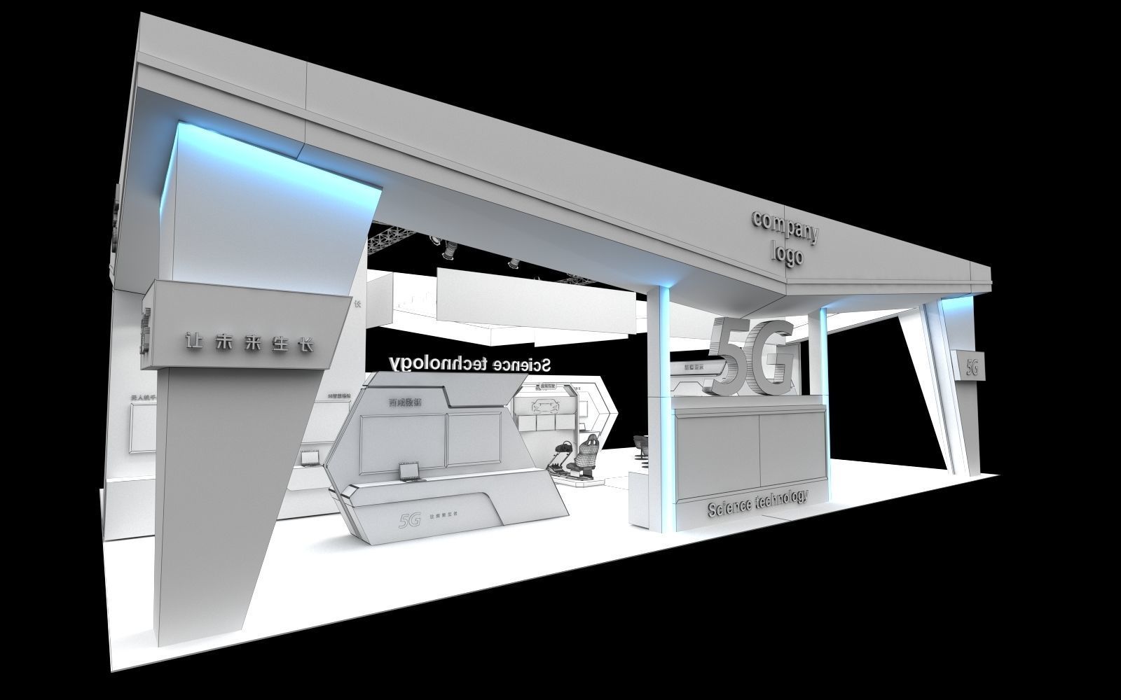 exhibition stand 20x12 model 3D model_3