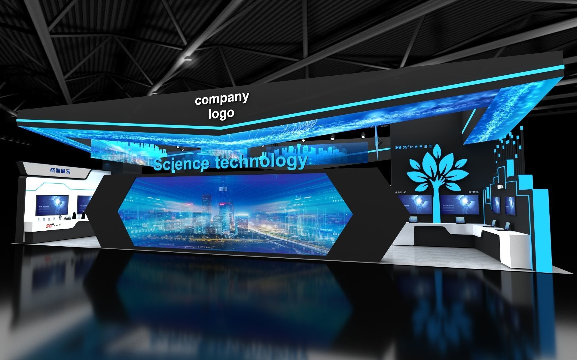 exhibition stand 20x12 model 3D model_6