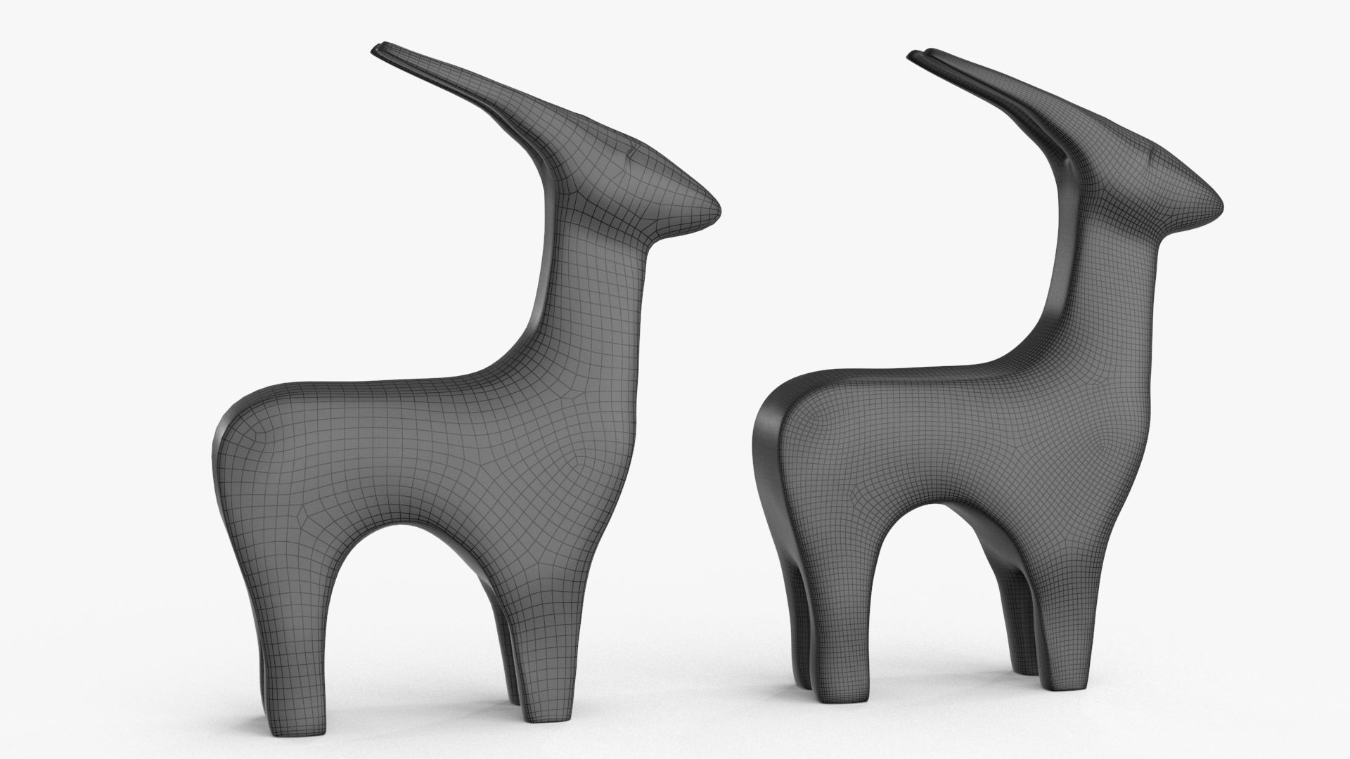 Antelope Figurines Statuette Low-poly 3D model_15