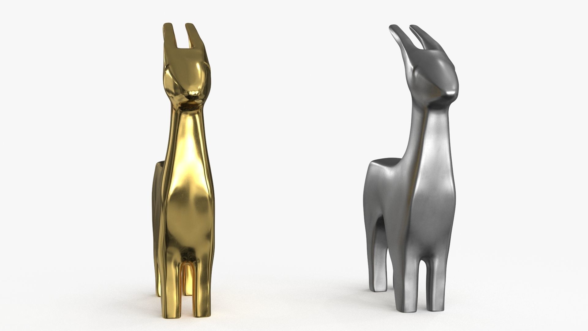 Antelope Figurines Statuette Low-poly 3D model_6