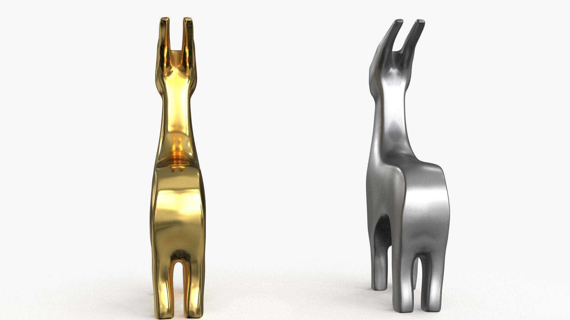 Antelope Figurines Statuette Low-poly 3D model_11