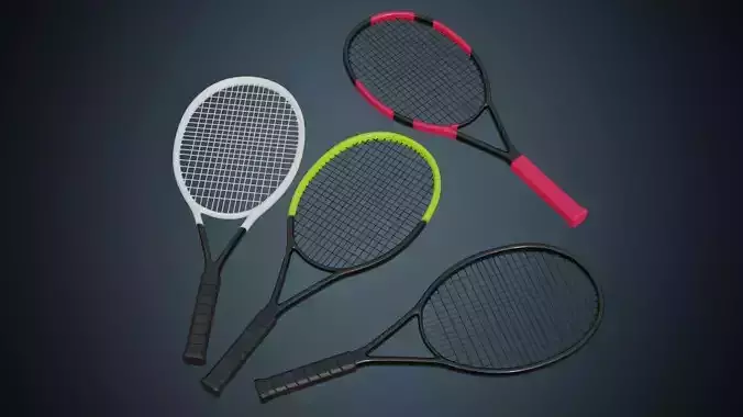 Tennis Racquet 1A Low-poly 3D model