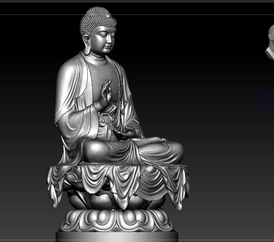 Western Three Saint Buddhas 3D print model_5