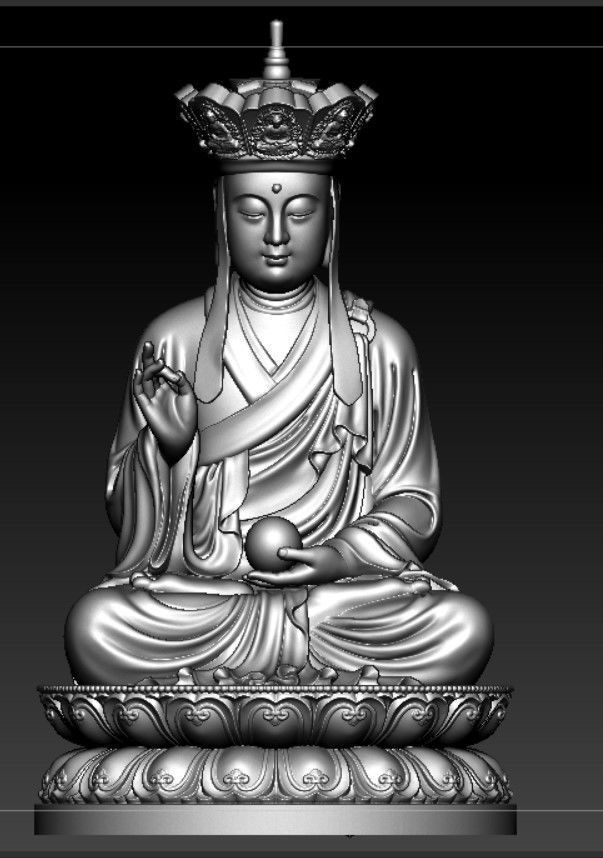 Western Three Saint Buddhas 3D print model_16