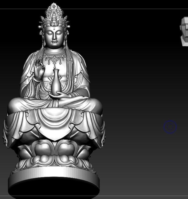 Western Three Saint Buddhas 3D print model_11