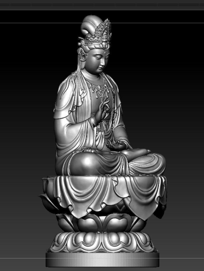 Western Three Saint Buddhas 3D print model_9