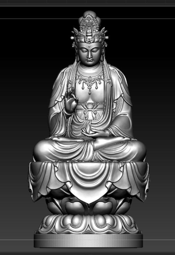 Western Three Saint Buddhas 3D print model_8